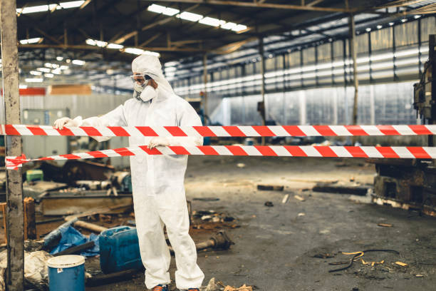 Professional Sewage Cleanup technician working in Wayne, MI